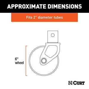 CURT 28276 6-Inch Caster Trailer Jack Wheel Replacement, Fits 2-In Tube, 1,200 lbs