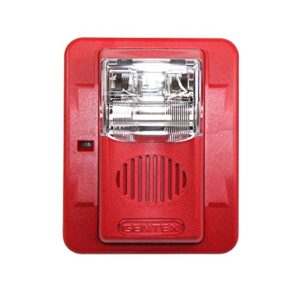 Gentex GEC3-24WR 24VDC Selectable Candela Low Profile Evacuation Horn & Strobe - Red Faceplate