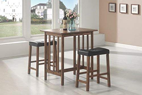 3-piece Counter Height Set Nut Brown
