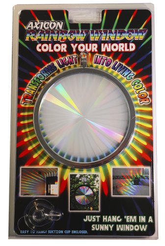 Rainbow Symphony- Rainbow Prism Suncatcher for Window, Axicon Pattern, with Bonus Board Sun Catcher, Made in USA