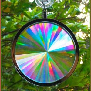 Rainbow Symphony- Rainbow Prism Suncatcher for Window, Axicon Pattern, with Bonus Board Sun Catcher, Made in USA