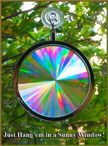 Rainbow Symphony- Rainbow Prism Suncatcher for Window, Axicon Pattern, with Bonus Board Sun Catcher, Made in USA