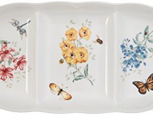 Lenox Butterfly Meadow 3 Part Divided Serving Tray, 2.30 LB