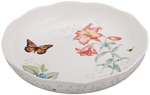 lenox butterfly meadow low serve bowl, white -
