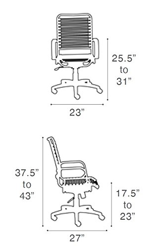 Eurø Style Bradley Bungie office chair, L: 27 W: 23 H: 37.5-43 SH: 17.5-23, Green