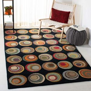 safavieh soho collection 3'6" x 5'6" black/multi soh921a handmade modern abstract premium wool area rug