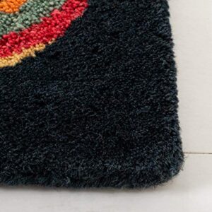 SAFAVIEH Soho Collection 3'6" x 5'6" Black/Multi SOH921A Handmade Modern Abstract Premium Wool Area Rug