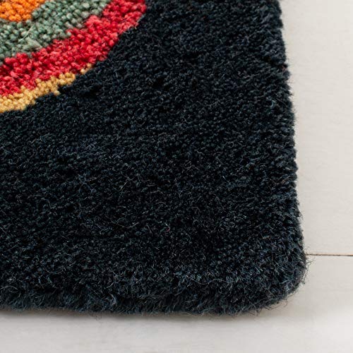 SAFAVIEH Soho Collection 3'6" x 5'6" Black/Multi SOH921A Handmade Modern Abstract Premium Wool Area Rug