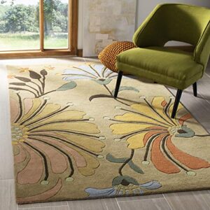 safavieh soho collection 2' x 3' golden olive soh826a handmade premium wool & viscose accent rug