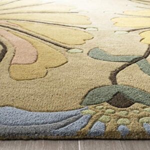 SAFAVIEH Soho Collection 2' x 3' Golden Olive SOH826A Handmade Premium Wool & Viscose Accent Rug