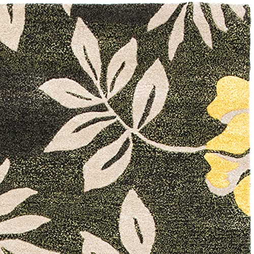 SAFAVIEH Soho Collection 5' x 8' Brown/Multi SOH838A Handmade Premium Wool & Viscose Area Rug