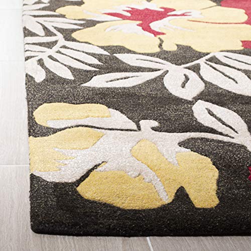 SAFAVIEH Soho Collection 5' x 8' Brown/Multi SOH838A Handmade Premium Wool & Viscose Area Rug