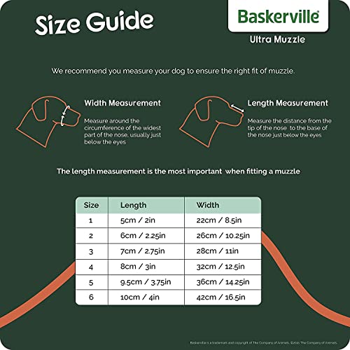 BASKERVILLE Ultra Dog Muzzle- Black Size 5, Perfect for Large Dogs, Prevents Chewing and Biting, Basket allows Panting and Drinking-Comfortable, Humane, Adjustable, Lightweight, Durable