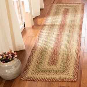 SAFAVIEH Braided Collection 2'6" x 4' Rust / Multi BRD303A Handmade Country Cottage Reversible Accent Rug