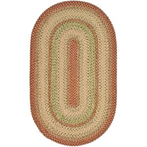 SAFAVIEH Braided Collection 2'6" x 4' Rust / Multi BRD303A Handmade Country Cottage Reversible Accent Rug