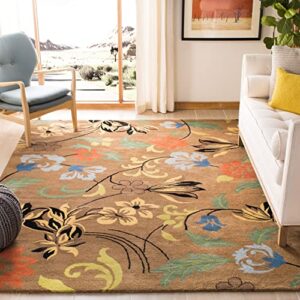 SAFAVIEH Soho Collection 2'6" x 10' Brown/Multi SOH736A Handmade Premium Wool & Viscose Runner Rug