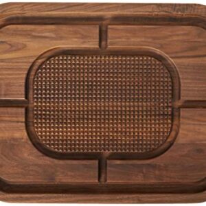 John Boos Block WAL-MN2418150-SM Carving Collection Pyramid Design Reversible Walnut Cutting Board with Juice Groove, 24 Inches x 18 Inches x 1.5 Inches