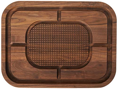 John Boos Block WAL-MN2418150-SM Carving Collection Pyramid Design Reversible Walnut Cutting Board with Juice Groove, 24 Inches x 18 Inches x 1.5 Inches