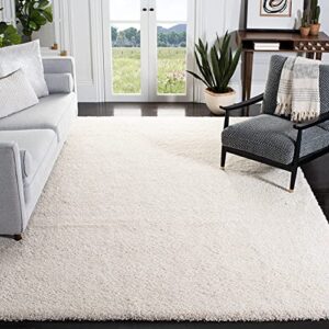 SAFAVIEH California Shag Collection Area Rug - 8' x 10', Ivory, Non-Shedding & Easy Care, 2-inch Thick Ideal for High Traffic Areas in Living Room, Bedroom (SG151-1212)