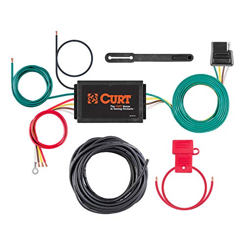 CURT 59187 Powered 3-to-2-Wire Splice-in Trailer Tail Light Converter Kit, 4-Pin Wiring Harness