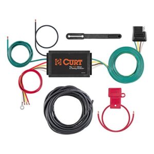 CURT 59187 Powered 3-to-2-Wire Splice-in Trailer Tail Light Converter Kit, 4-Pin Wiring Harness