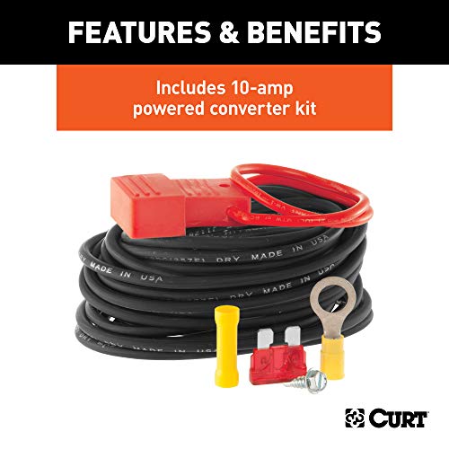 CURT 59187 Powered 3-to-2-Wire Splice-in Trailer Tail Light Converter Kit, 4-Pin Wiring Harness