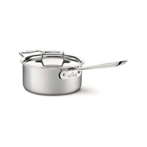 all-clad d5 5-ply stainless steel sauce pan with lid 3 quart induction oven broil safe 600f pots and pans, cookware