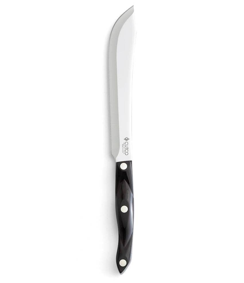 CUTCO Model 1722 Butcher Knife...........8" High Carbon Stainless blade..............5¾" Classic Brown handle (sometimes called "black")...........in factory-sealed plastic bag.