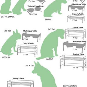 PetRageous 81030 Gizmo's Set The Table Steel Frame Dog Feeder, 3-Inch Tall Dining Table by 13-Inch Long and 6-Inch Wide, Holds Two 5.5-Inch Diameter Bowls, for Small and Medium Dogs and Cats, Black