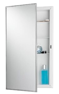 nutone 781045 recess mount cabinet with stainless steel mirror frame from the builder collecti, stainless steel