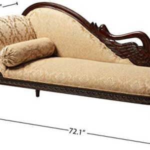 Design Toscano Swan Fainting Left Version Couch, 73", walnut