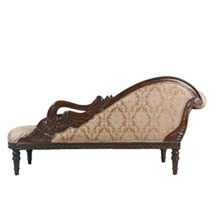 Design Toscano Swan Fainting Left Version Couch, 73", walnut