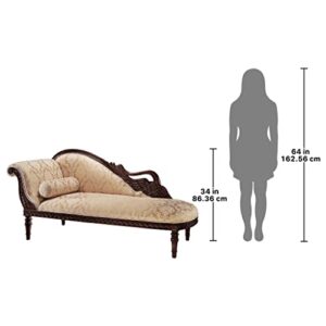 Design Toscano Swan Fainting Left Version Couch, 73", walnut