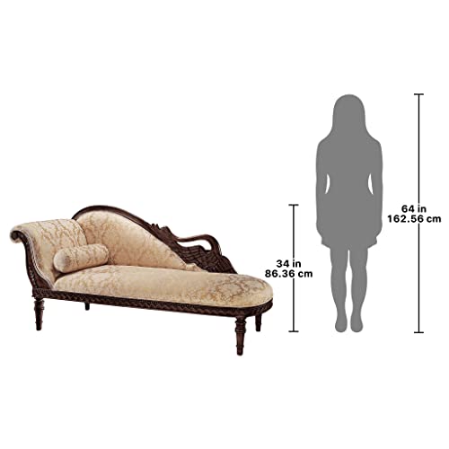 Design Toscano Swan Fainting Left Version Couch, 73", walnut