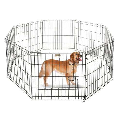 Pet Trex 24" Exercise Playpen for Dogs Eight 24" x 24" High Panels with Gate