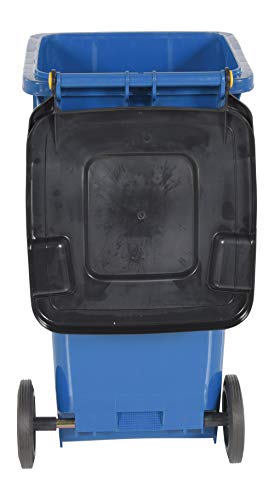 Vestil TH-32-BLU Trash Can, Polyethylene, 18-1/2" Width, 37-1/2" Height, 22" Depth, 32 gallon Capacity, Blue