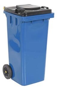 vestil th-32-blu trash can, polyethylene, 18-1/2" width, 37-1/2" height, 22" depth, 32 gallon capacity, blue