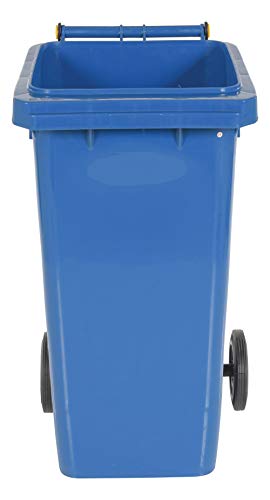 Vestil TH-32-BLU Trash Can, Polyethylene, 18-1/2" Width, 37-1/2" Height, 22" Depth, 32 gallon Capacity, Blue