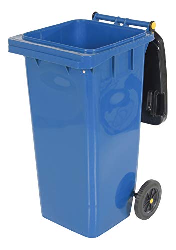 Vestil TH-32-BLU Trash Can, Polyethylene, 18-1/2" Width, 37-1/2" Height, 22" Depth, 32 gallon Capacity, Blue