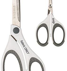 SINGER 07175 Sewing and Detail Scissors Set with Comfort Grip,White,pink