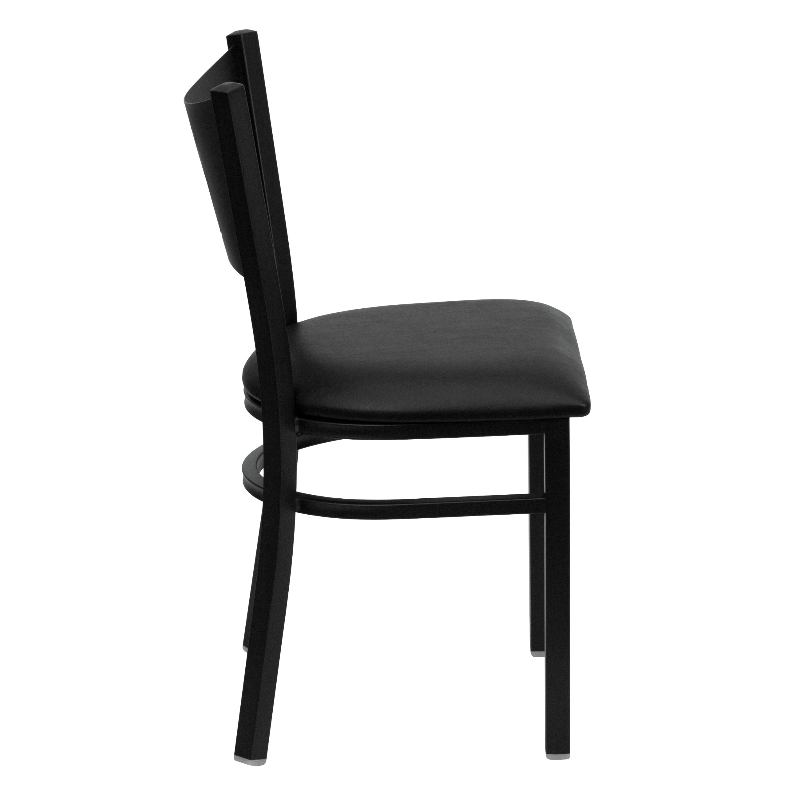 Flash Furniture HERCULES Series Black Coffee Back Metal Restaurant Chair - Black Vinyl Seat