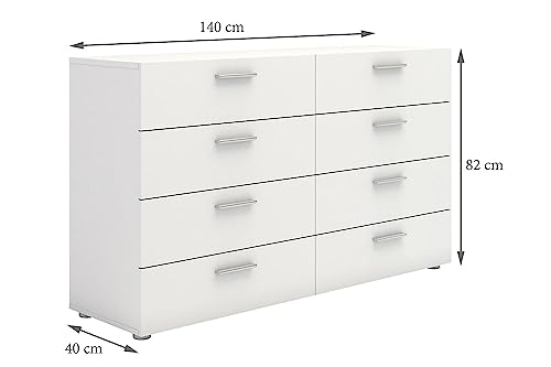 Tvilum Austin 8-Drawer Dresser, White