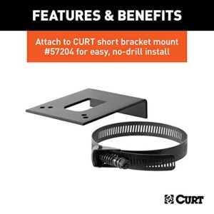 CURT 57208 Vehicle-Side Trailer Wiring Harness Mounting Bracket for 4-Way or 6-Way Round, GLOSS BLACK POWDER COAT