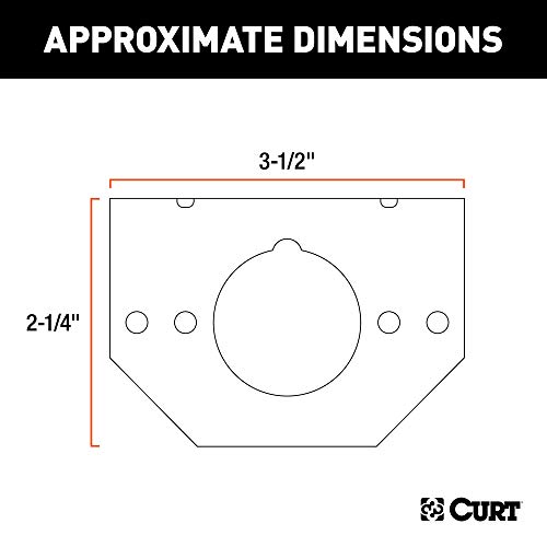 CURT 57208 Vehicle-Side Trailer Wiring Harness Mounting Bracket for 4-Way or 6-Way Round, GLOSS BLACK POWDER COAT