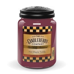 candleberry candles | strong fragrances for home | hand poured in the usa | highly scented & long lasting | large jar 26 oz (hot maple toddy)