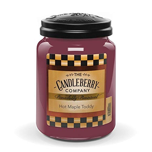 Candleberry Candles | Strong Fragrances for Home | Hand Poured in The USA | Highly Scented & Long Lasting | Large Jar 26 oz (Hot Maple Toddy)