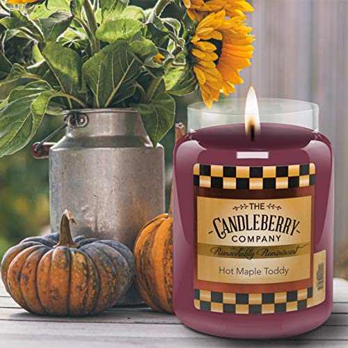 Candleberry Candles | Strong Fragrances for Home | Hand Poured in The USA | Highly Scented & Long Lasting | Large Jar 26 oz (Hot Maple Toddy)