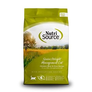 nutri source cat senior weight management - chicken & rice 16lb