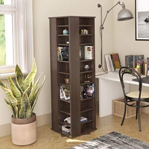 Prepac Large Four-Sided Spinning Tower Storage Cabinet, Espresso