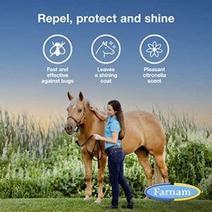 Farnam Bronco Gold Horse Fly Spray, Grooming Aid, Coat Conditioner, 32 Ounces, Quart Spray